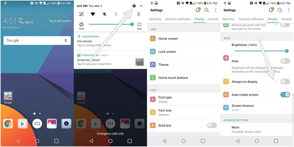 Mở tính năng Always-on trên LG G6 Mở tính năng Always-on trên LG G6