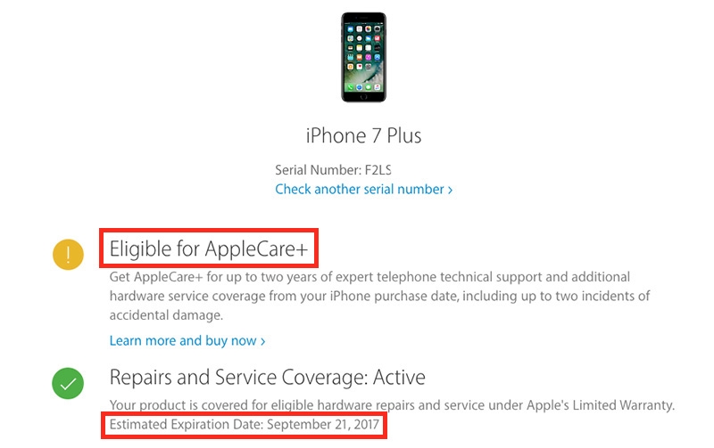 AppleCare iPhone 7