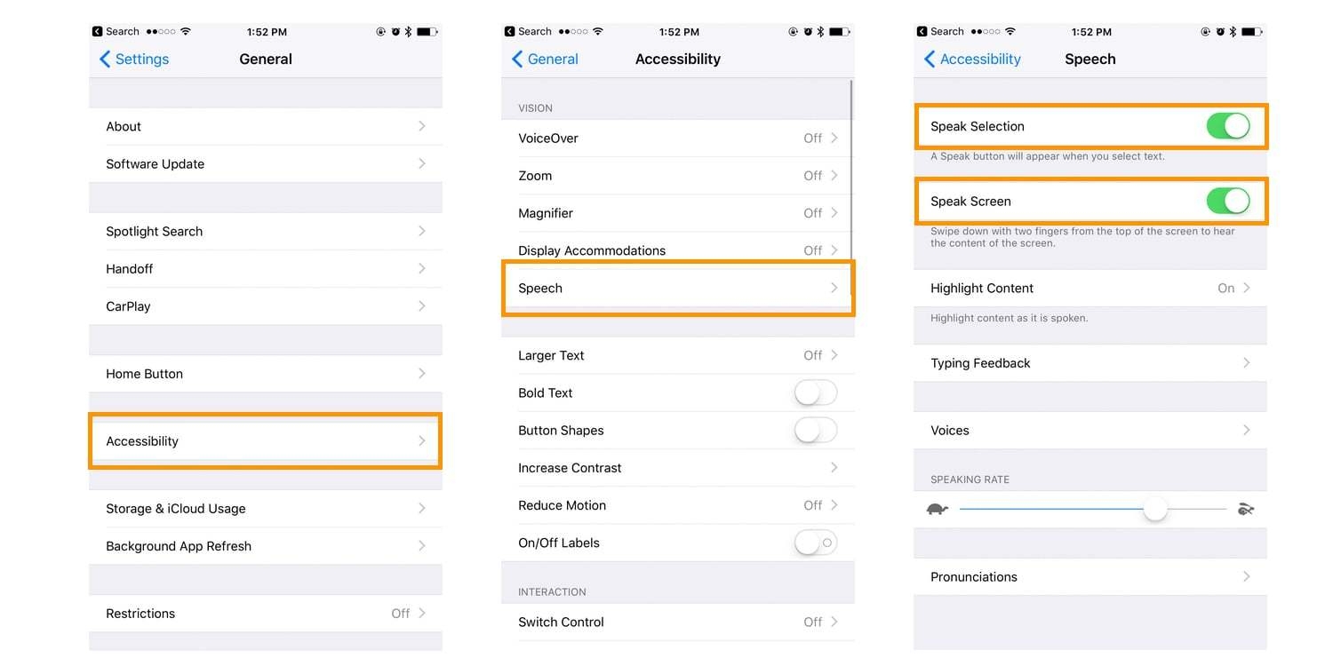 Kích hoạt tính năng đọc cho Siri trên iOS