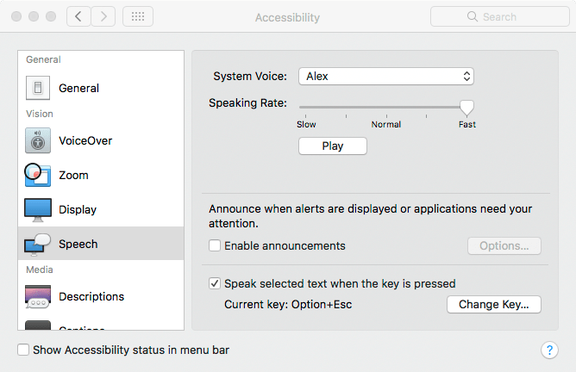 Kích hoạt tính năng đọc cho Siri trên Mac OS
