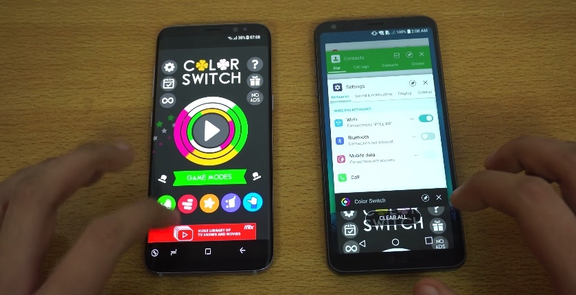 Xem video speedtest Galaxy S8 và LG G6