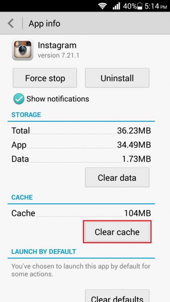 Xóa bộ nhớ cache và dữ liệu