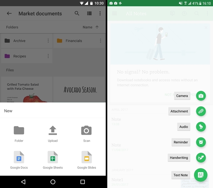 Google Drive/Evernote (Android) Google Drive/Evernote (Android)