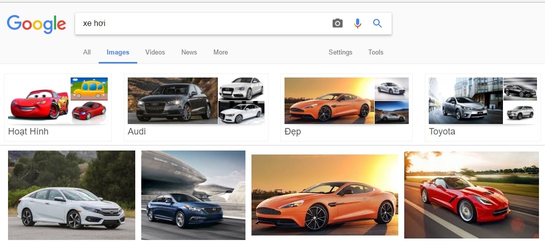 Giao diện Google Seach cũ