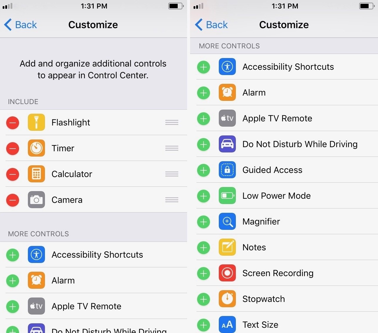 Hướng dẫn tùy biến Control Center trong iOS 11 - Bước 2 Hướng dẫn tùy biến Control Center trong iOS 11 - Bước 2