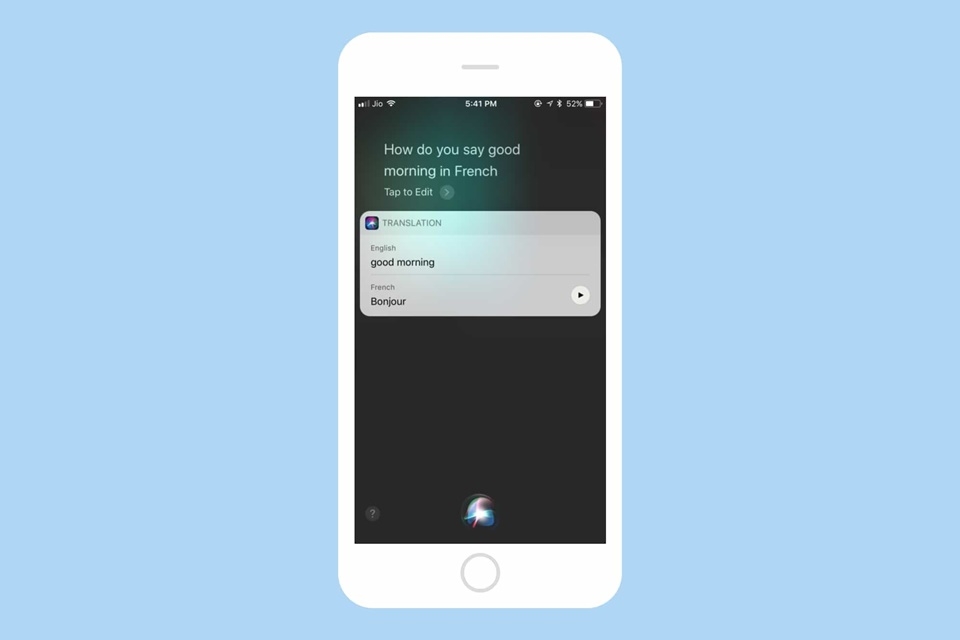 Bản dịch Siri được cài đặt sẵn