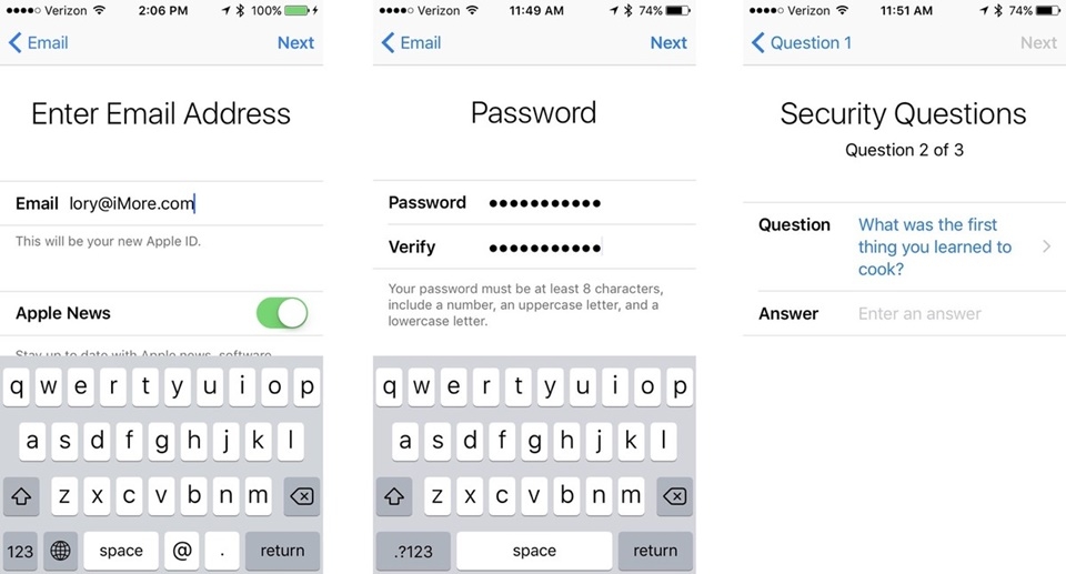 Tạo tài khoản Apple ID - Bước 4