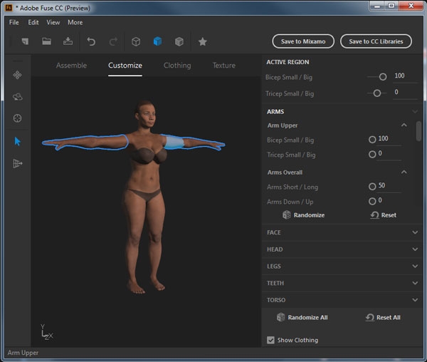 Bước 4: Tùy chỉnh thêm khi sử dụng Adobe Fuse Bước 4: Tùy chỉnh thêm khi sử dụng Adobe Fuse