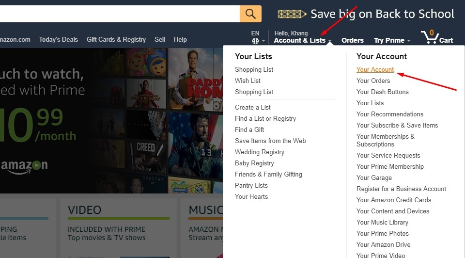 Trang tùy chỉnh Amazon để gửi email cho Kindle
