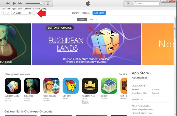 Giao diện iTune trên Win 7 Giao diện iTune trên Win 7