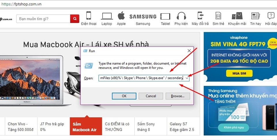 Chạy lệnh Run để đăng nhập 2 Skype trên máy tính Chạy lệnh Run để đăng nhập 2 Skype trên máy tính