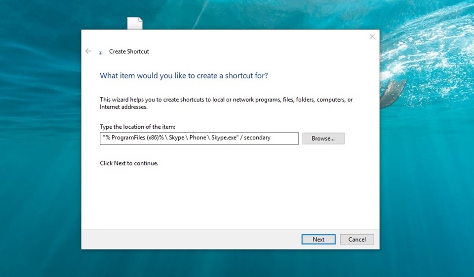 Tạo shortcut Skype Tạo shortcut Skype