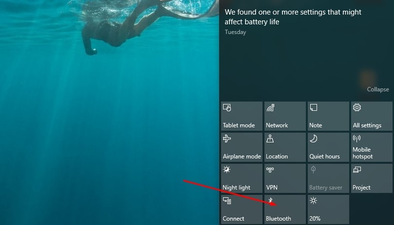 Action Center trên Windows 10