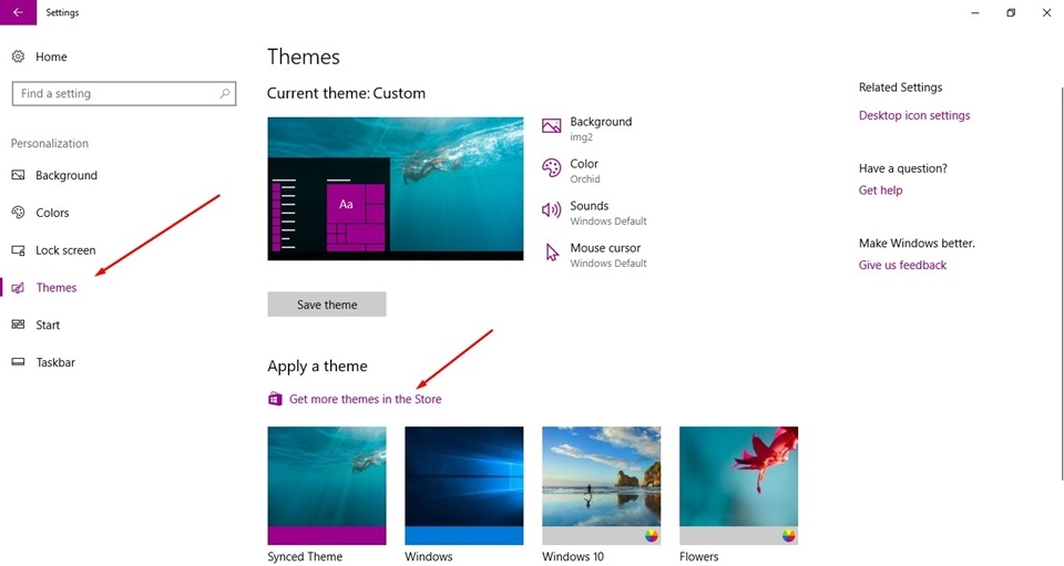 Truy cập vào cửa hàng Windows Store để tải theme đẹp cho Win 10 Truy cập vào cửa hàng Windows Store để tải theme đẹp cho Win 10