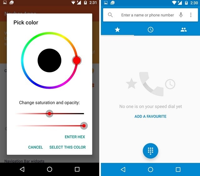 Chọn màu cho thanh điều hướng Android