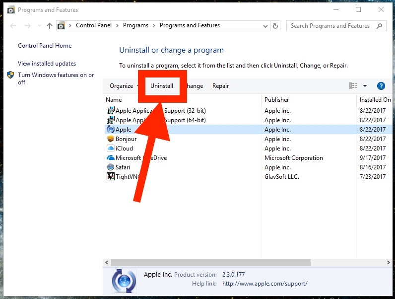Xoá iTunes khỏi Windows