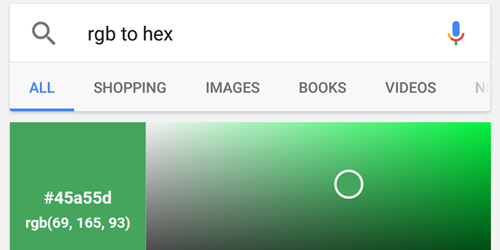 Google ra mắt tính năng chuyển đổi mã màu RBG sang Hex và ngược lại 2