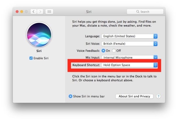 Hướng dẫn thay đổi phím tắt sử dụng Siri trên Mac OS Sierra 2 Hướng dẫn thay đổi phím tắt sử dụng Siri trên Mac OS Sierra 2