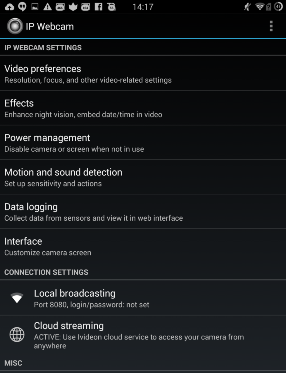 Giao diện Webcam IP Giao diện Webcam IP