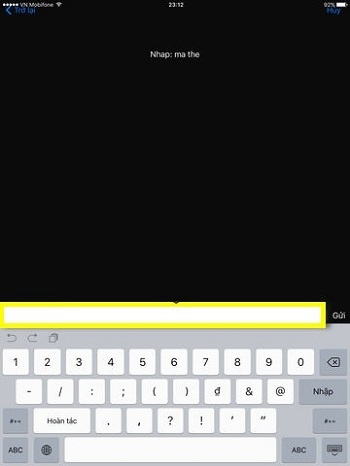 Nhập mã thẻ và số series vào đây để nạp tiền cho iPad Nhập mã thẻ và số series vào đây để nạp tiền cho iPad