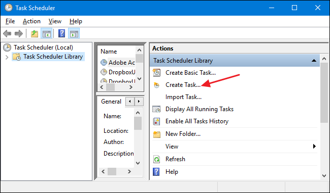 Chọn Actions > Create task Chọn Actions > Create task