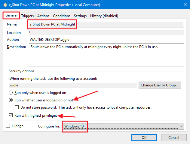 Tạo tác vụ hẹn giờ tự động tắt máy cho Windows 10 Tạo tác vụ hẹn giờ tự động tắt máy cho Windows 10