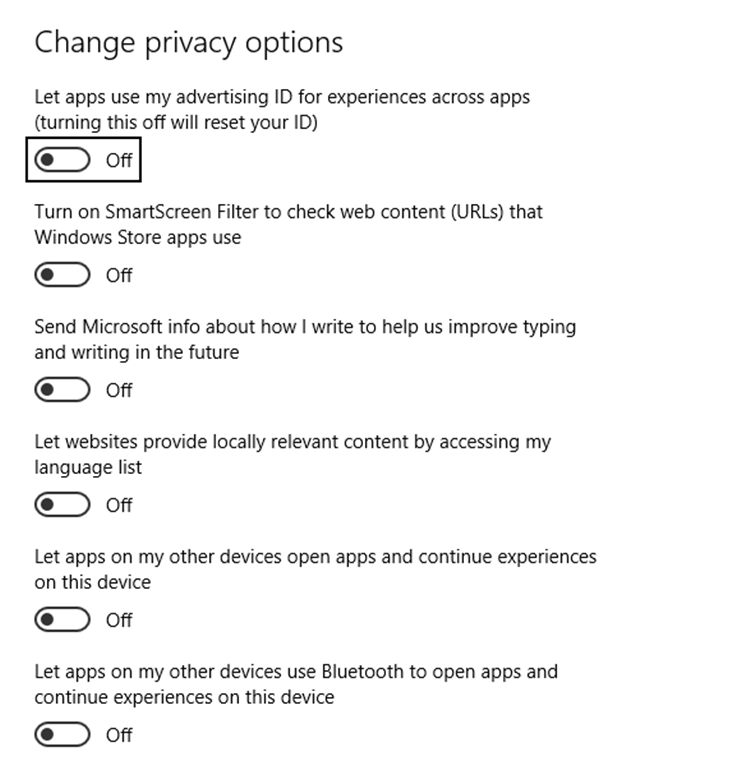 Tắt Advertising ID