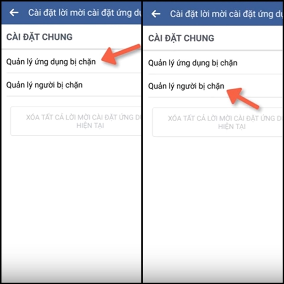 Quản lý ứng dụng bị chặn Quản lý ứng dụng bị chặn