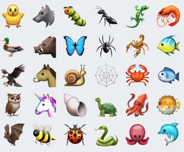 Emoji động vật iOS 10.2 Emoji động vật iOS 10.2