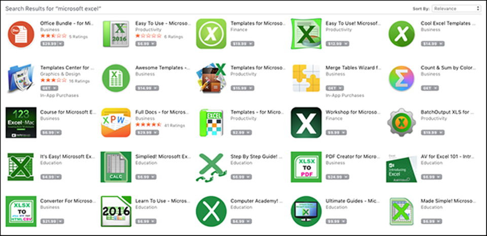 Excel trên Mac App Store