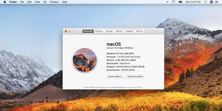 Mac OS High Sierra