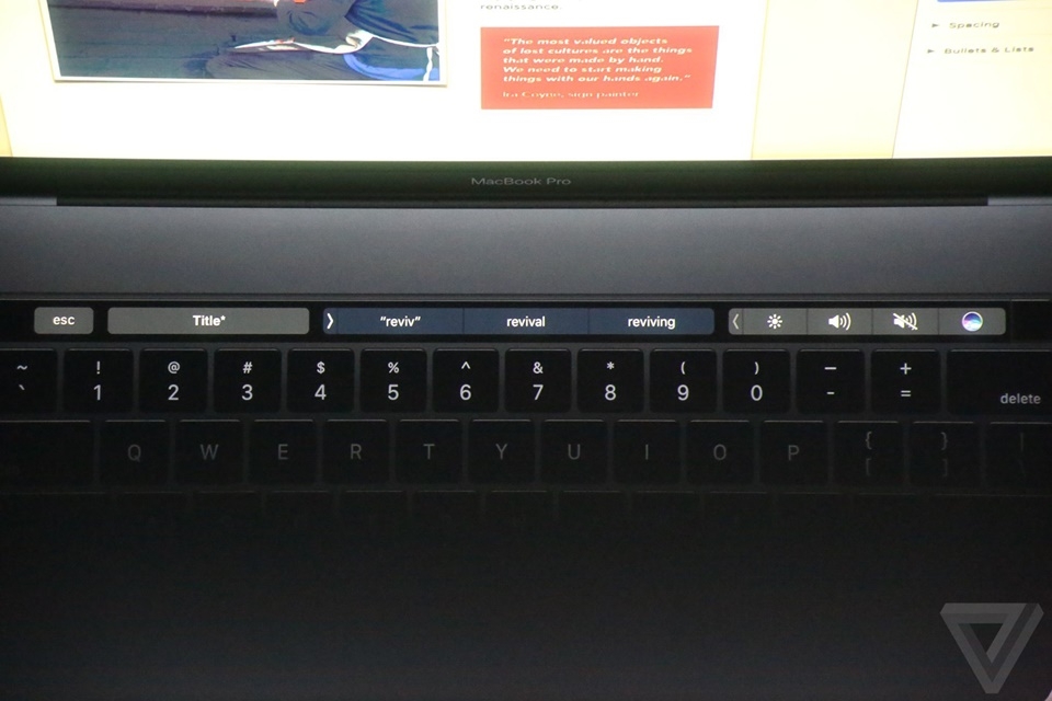 Touch Bar của Macbook Pro mới 7