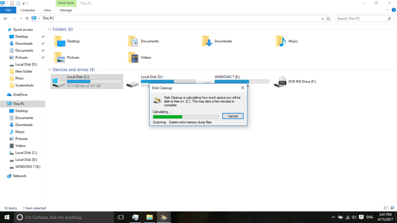 Hướng dẫn dọn dẹp ổ cứng sau cập nhật Creators Update