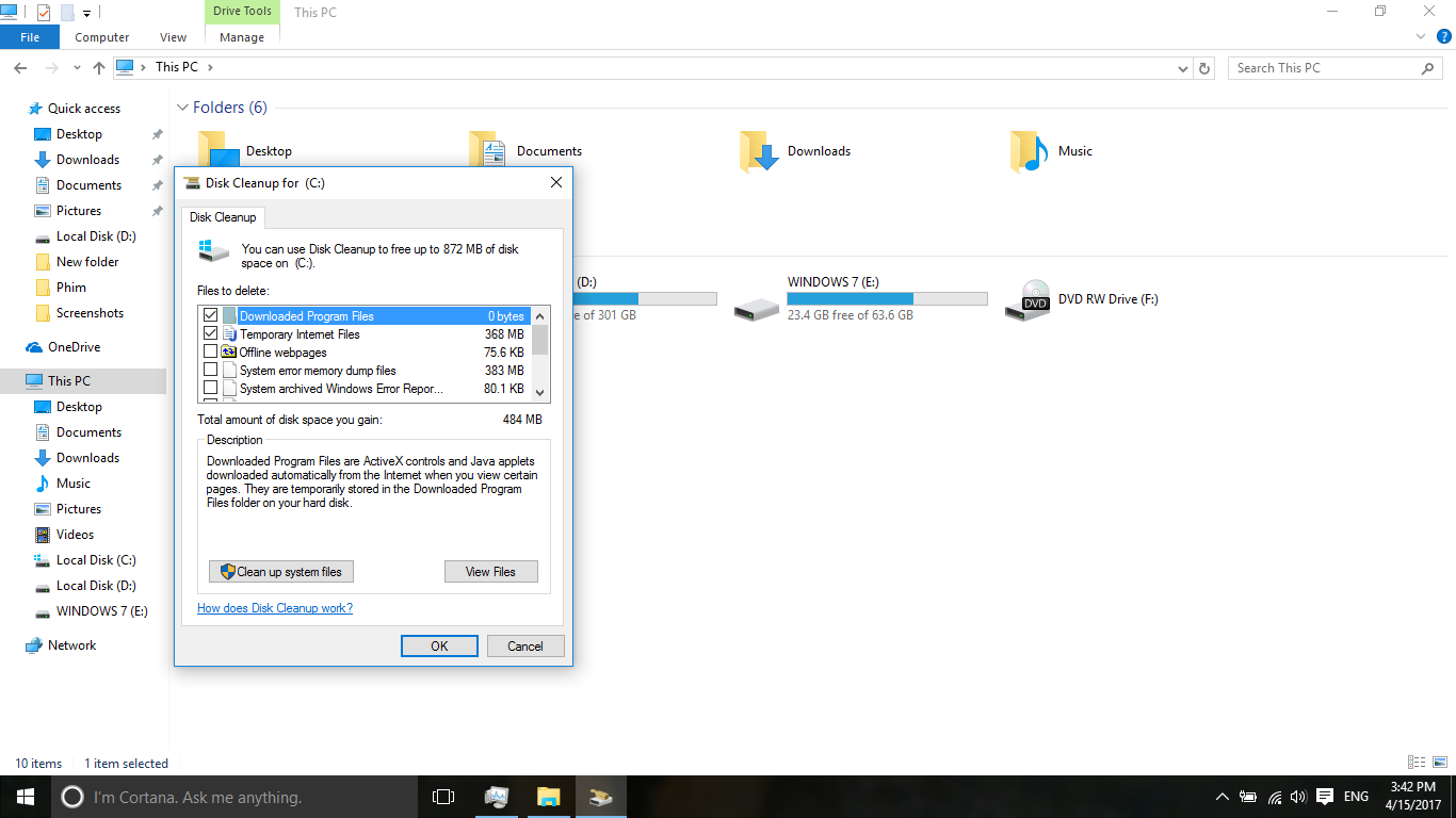 Hướng dẫn dọn dẹp ổ cứng sau cập nhật Creators Update