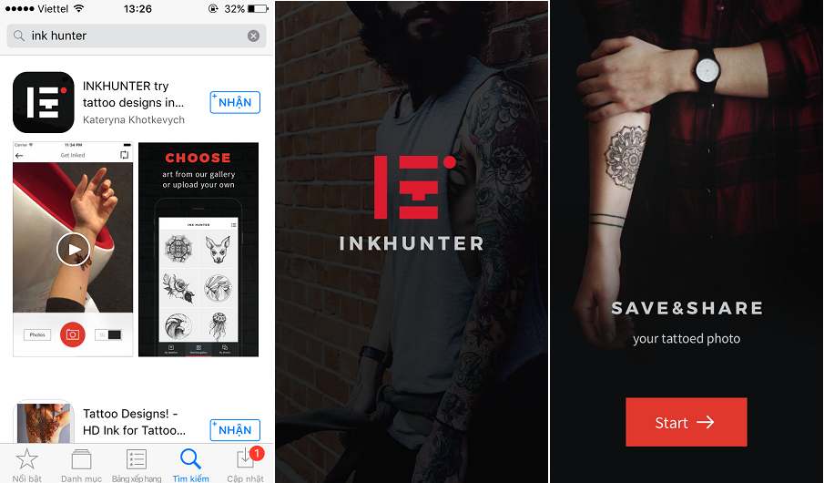 Xăm mình không đau với ứng dụng INK Hunter