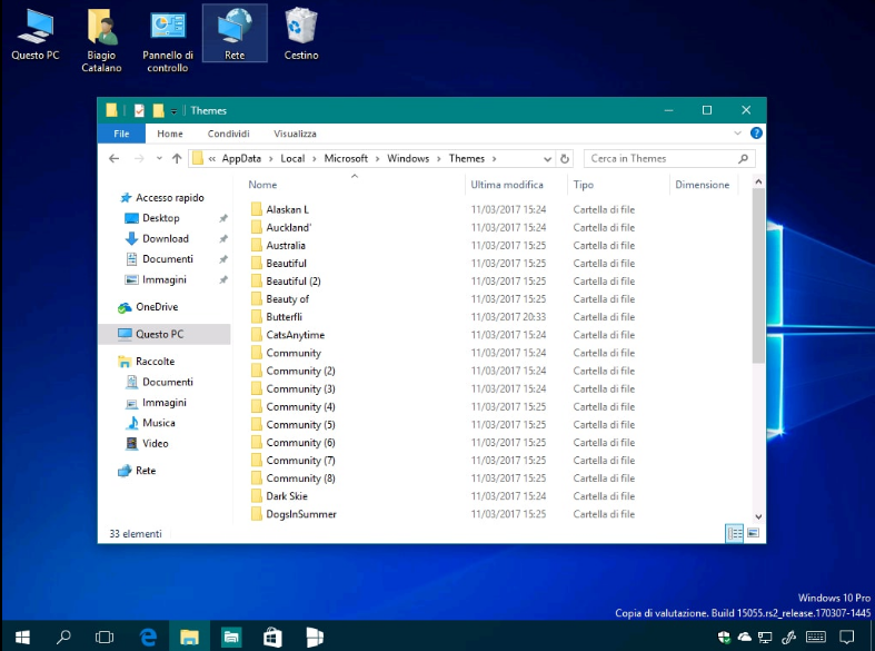 Windows 10 sẽ cài được cả theme khi update