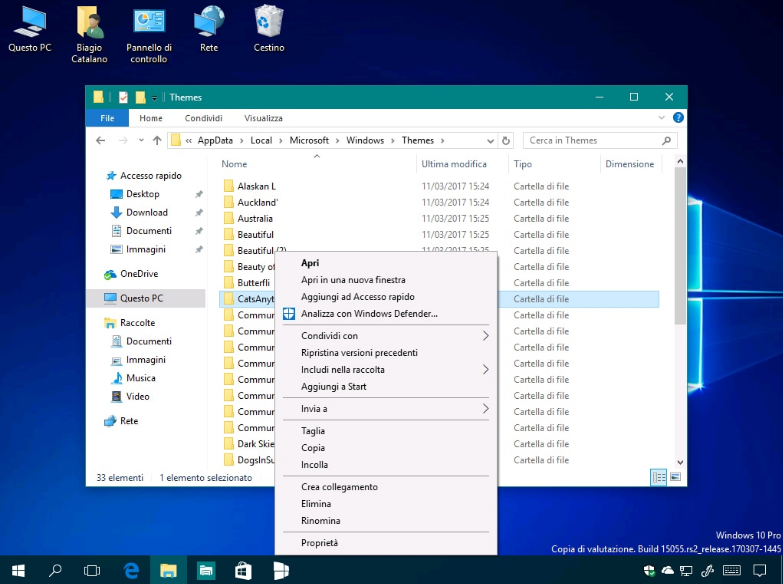 Windows 10 sẽ cài được cả theme khi update