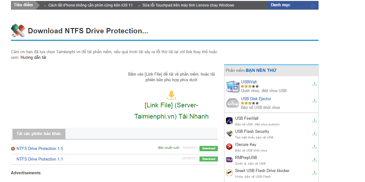 Bảo vệ USB tận răng với NTFS Drive Protection
