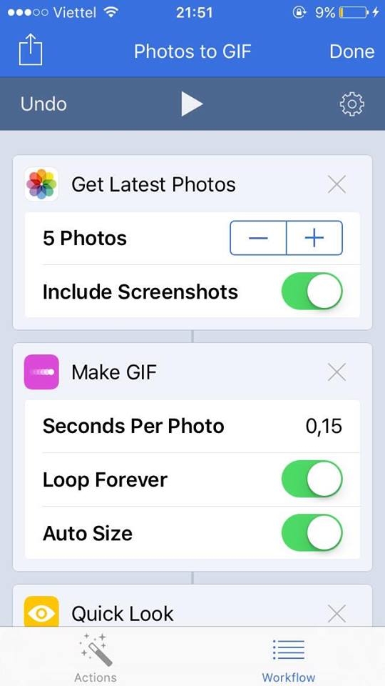 Workflow: Tự động hóa trên iOS chỉ với 1 phím tắt Workflow: Tự động hóa trên iOS chỉ với 1 phím tắt