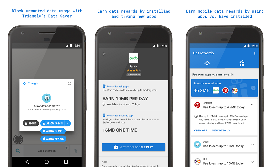 Ứng dụng tiết kiệm lưu lượng 4G Triangle Google