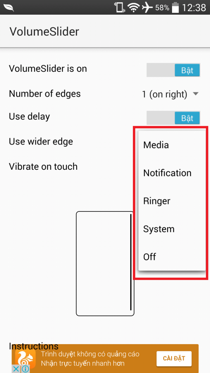 VolumeSlider: Tăng giảm volume không cần phím cứng