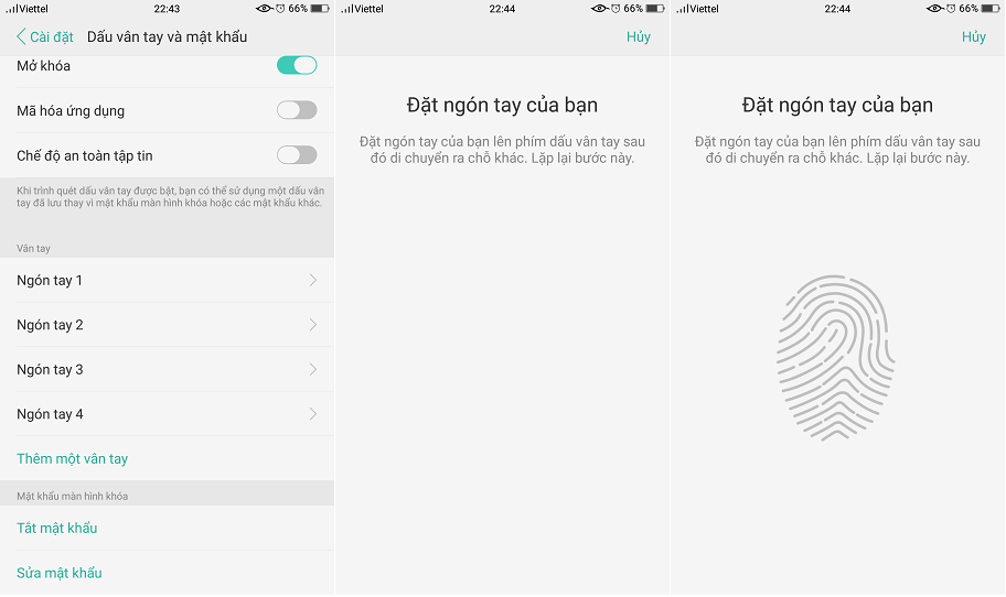 Hướng dẫn mở khóa ứng dụng oppo F3 bằng vân tay