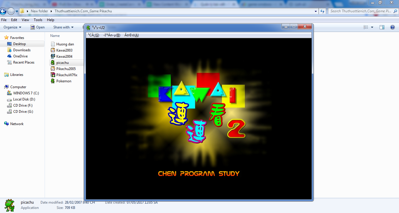 Hướng dẫn chơi game pikachu trên win 7 siêu đơn giản