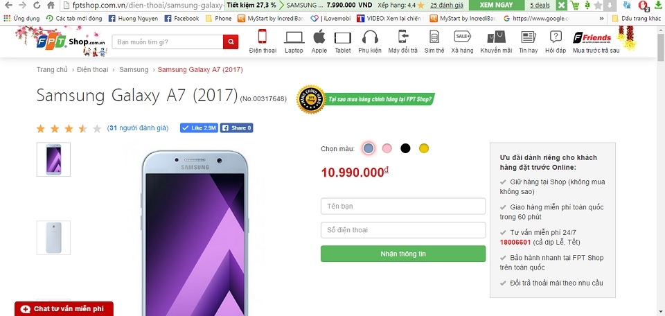 Giá bán Samsung Galaxy A7 2017 tại Việt Nam Giá bán Samsung Galaxy A7 2017 tại Việt Nam