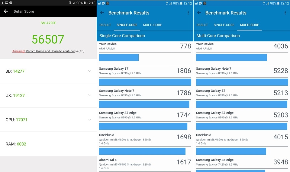 Hiệu năng Galaxy A7 2017 Hiệu năng Galaxy A7 2017