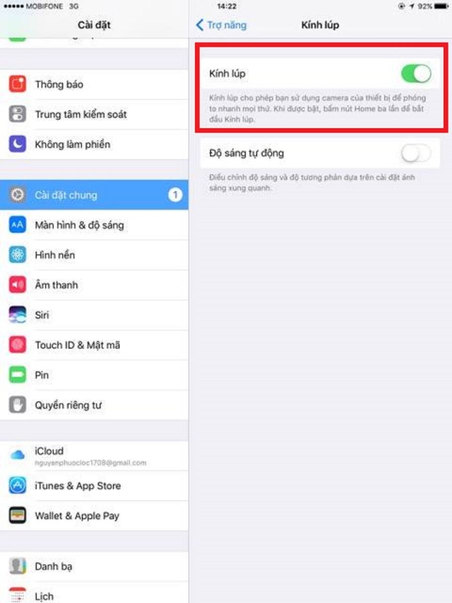 Phóng to văn bản với kính lúp ảo iPhone, iPad