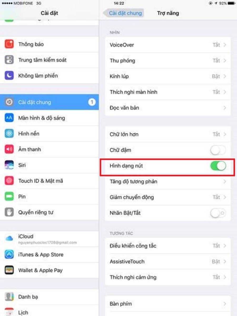 Tô đậm nút back iPhone, iPad