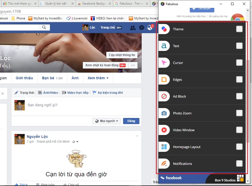 Đổi hình nền trên Facebook dễ dàng