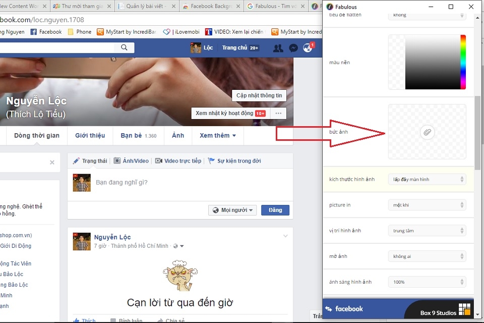 Cách giao diện nền Facebook