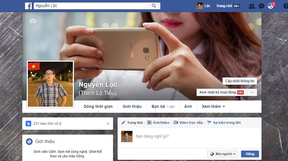 Cách đổi hình nền Facebook